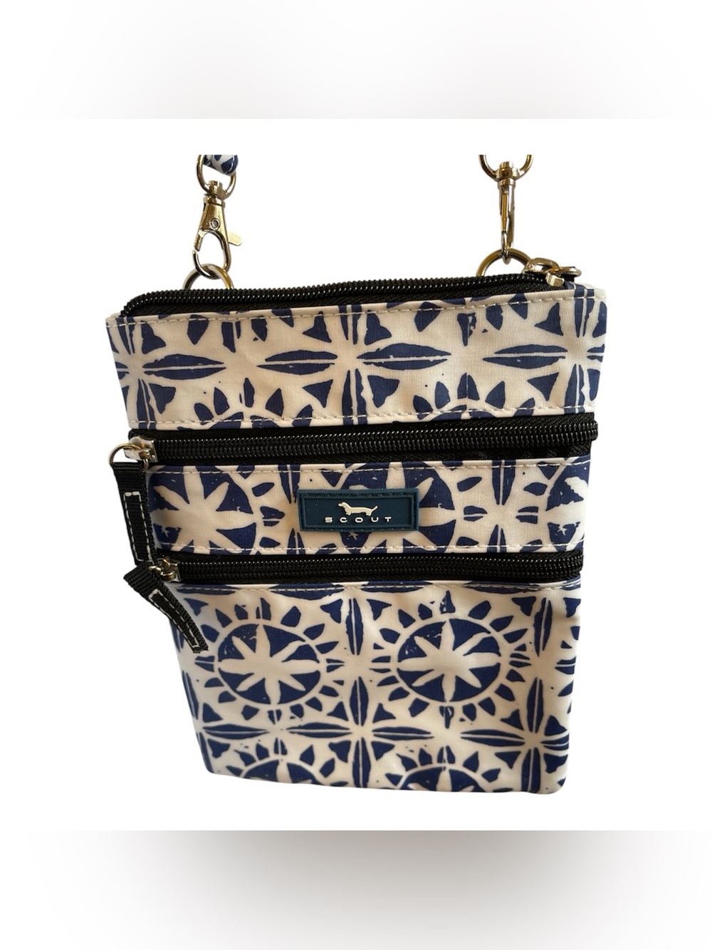 SCOUT “Sally Go Lightly” Blue White Patterned Crossbody Bag - NWOT **